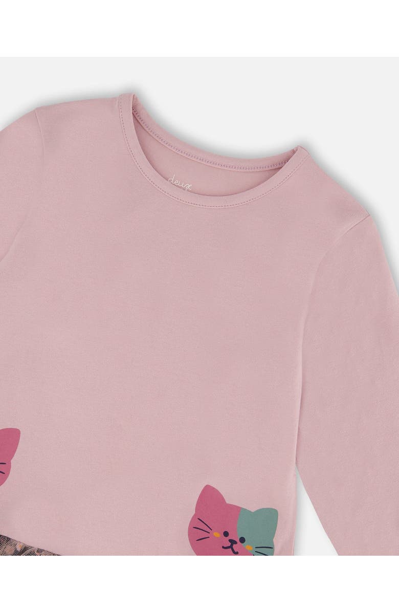 Deux par Deux Bi-Material Dress, Alternate, color, Dusty Pink