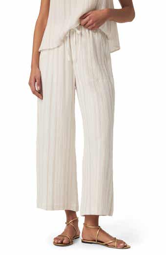 Splendid Kit Stripe Cotton Gauze Crop Wide Leg Pants
