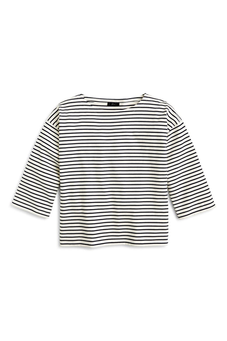 Striped Tee, Alternate, color, SKINNY STRIPE IVORY NAVY