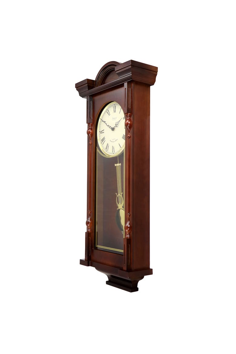 Grand Chiming Pendulum Wall Clock, Alternate, color, Mahogany