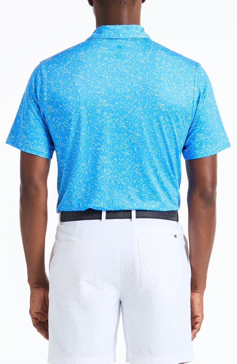 Robert Graham Fairwaysplash Short Sleeve Performance Polo, Alternate, color, Blue