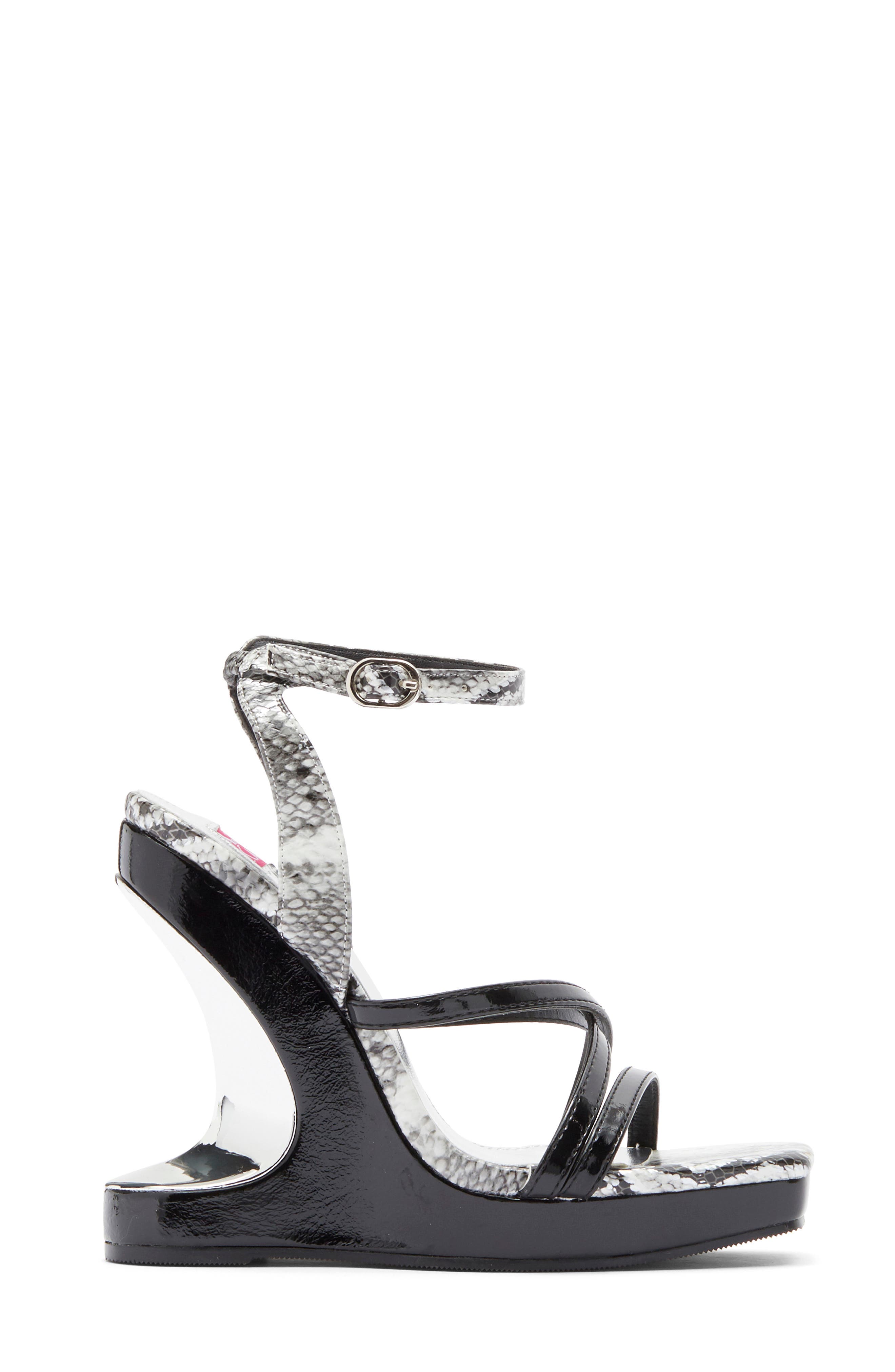 ASHLEY KAHEN Mama Mia Cutout Wedge Sandal, Alternate, color, Black Multi