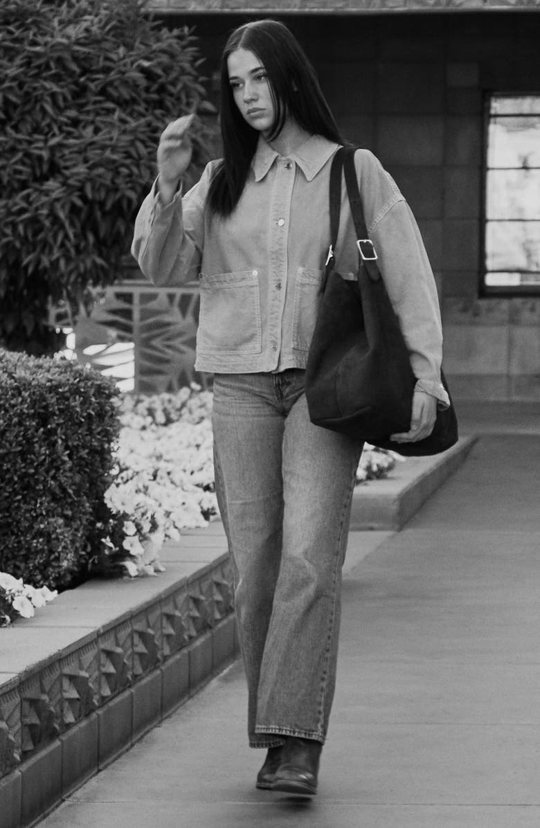 Ezra Arthur Dakota Nubuck Suede Leather Tote Bag, Alternate, color, Cocoa