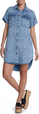 Wash Lab Denim High/Low Denim Shirtdress