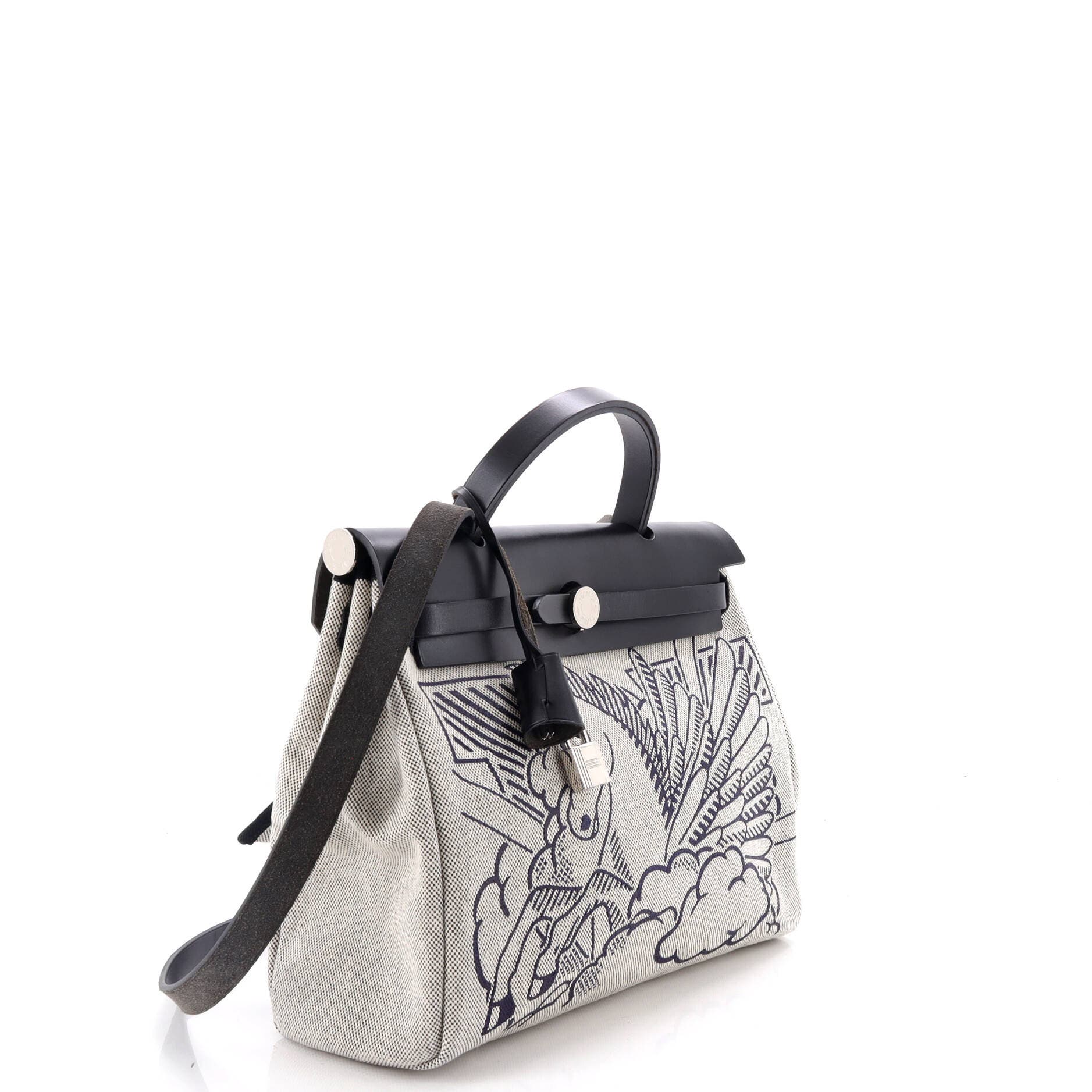 Herbag Zip Pegase Pop Toile and Leather 31, Alternate, color, Black