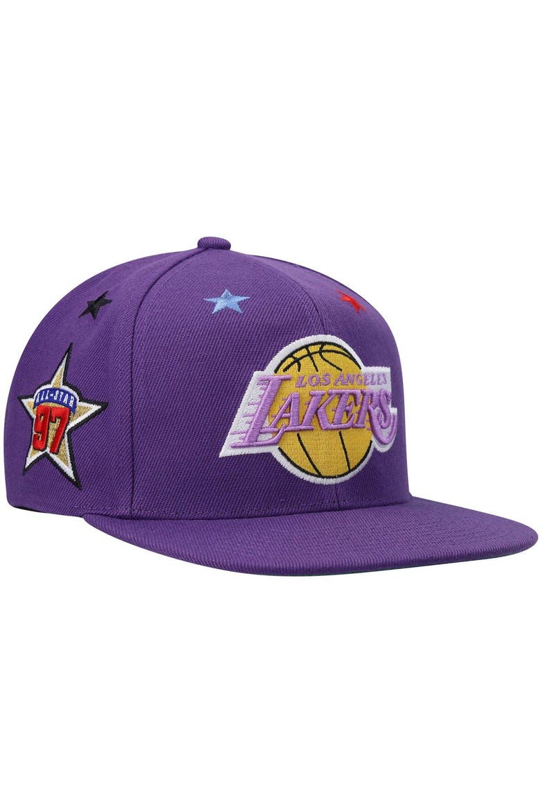 Men's Mitchell & Ness Purple Los Angeles Lakers Hardwood Classics 1997 NBA All-Star Weekend Top Star Snapback Hat, Alternate, color, Purple