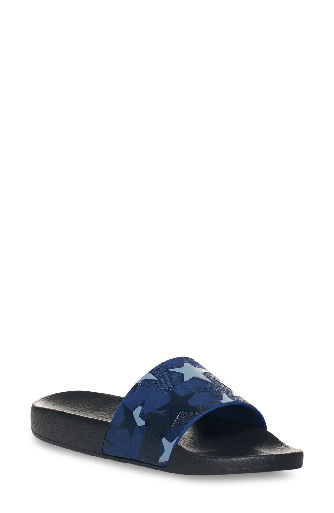 Valentino Star Print Sport Sandal, Main, color, DENIM BLUE