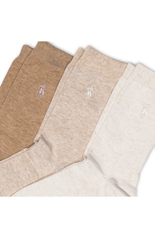 Polo Ralph Lauren 3-pack Classic Crew Socks In Oatmeal Heather Assorted