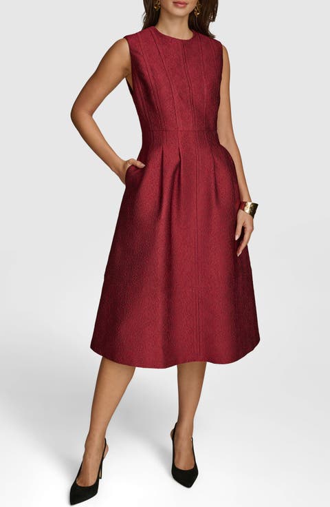 Jacquard Midi Fit & Flare Dress