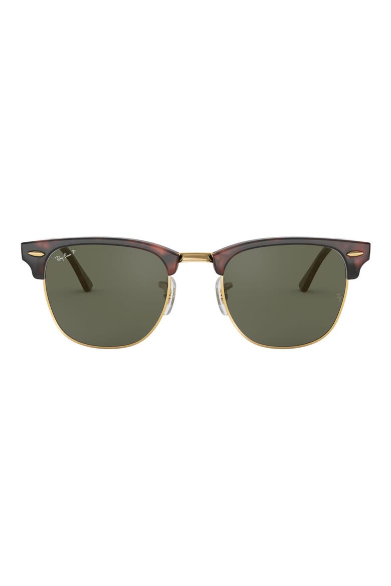Clubmaster 55mm Polarized Sunglasses, Main, color, RED HAVANA