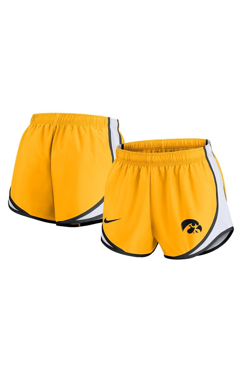 Nike Women's Nike Gold Iowa Hawkeyes Spring Break Tempo Performance Shorts, Main, color, 