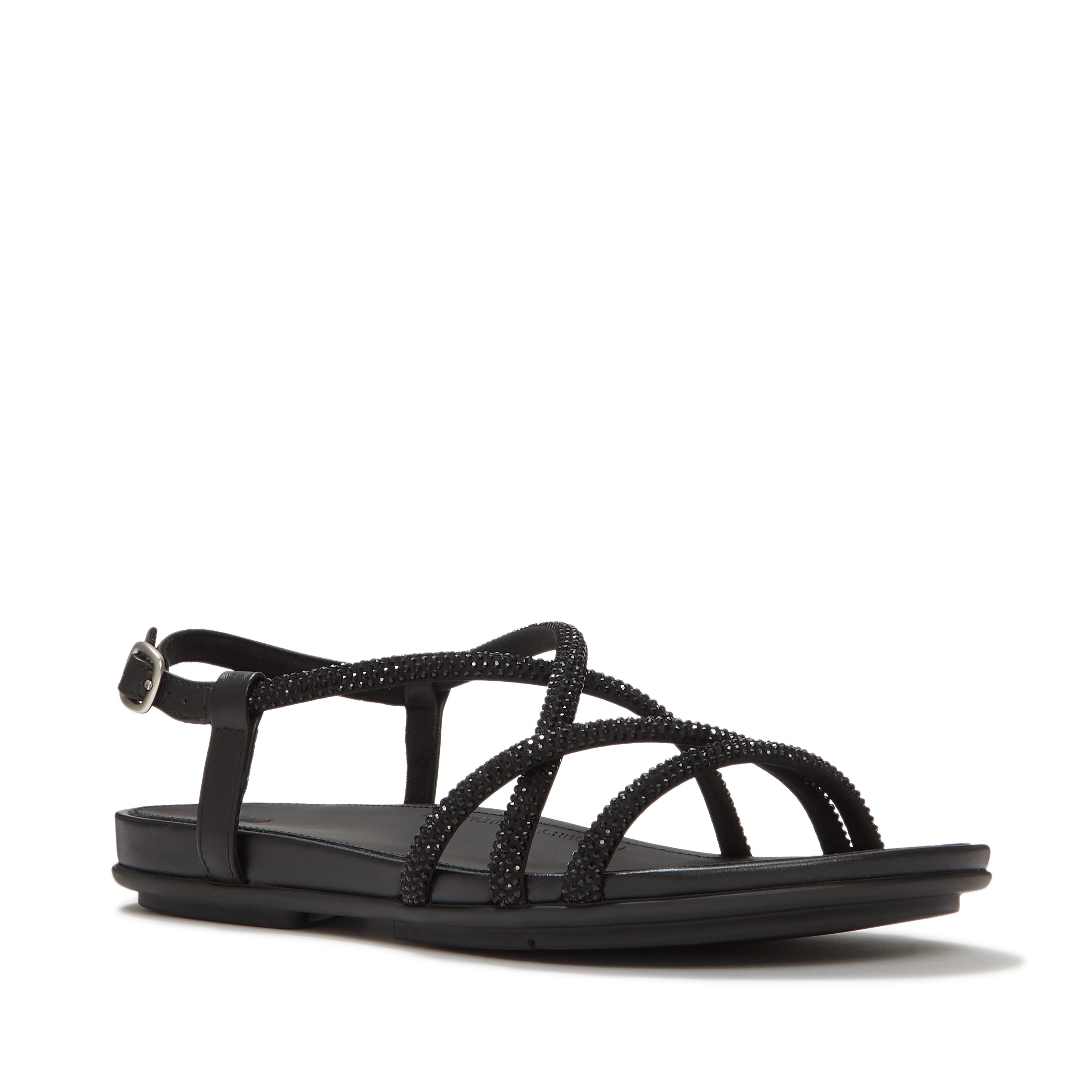 FitFlop Gracie Crystal Strappy Sandal, Main, color, All Black