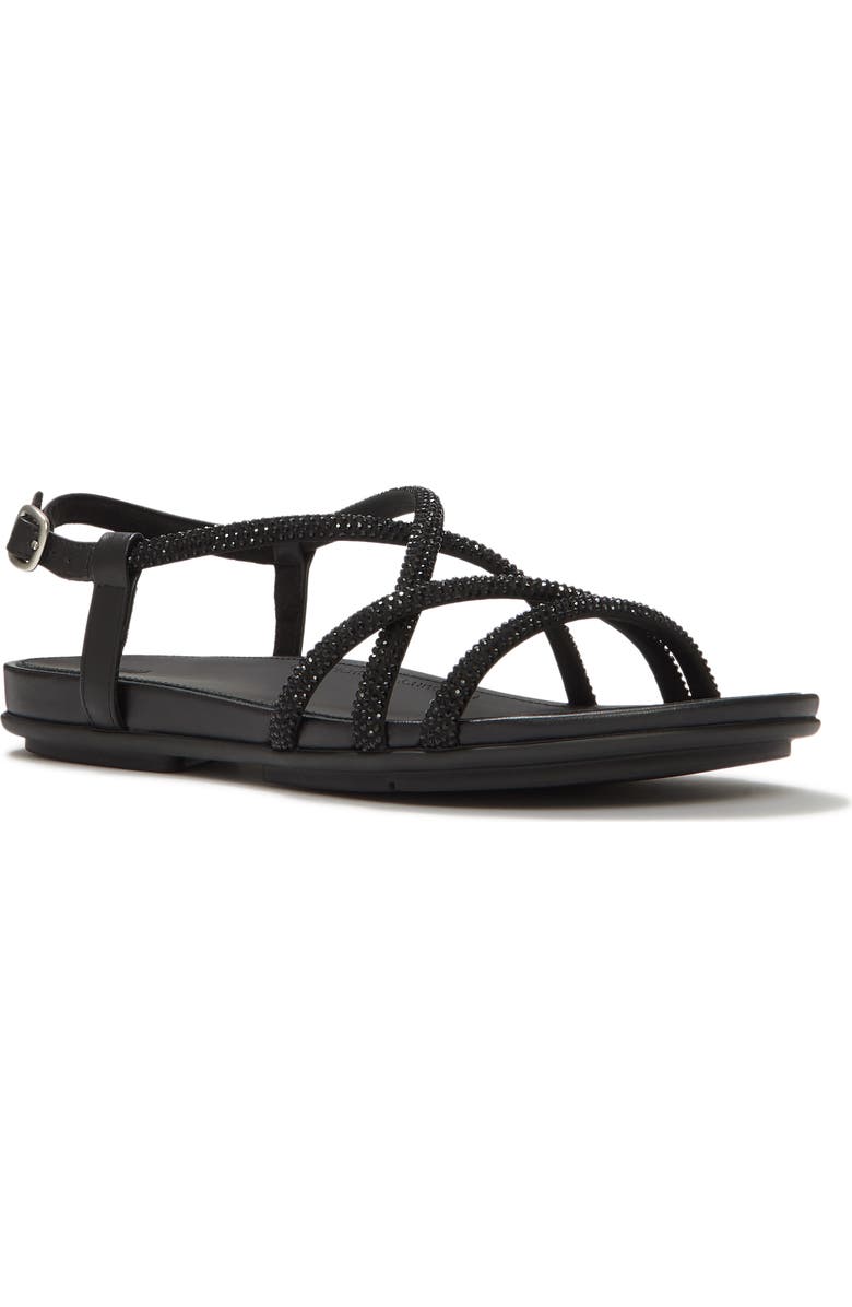 FitFlop Gracie Crystal Strappy Sandal, Main, color, All Black