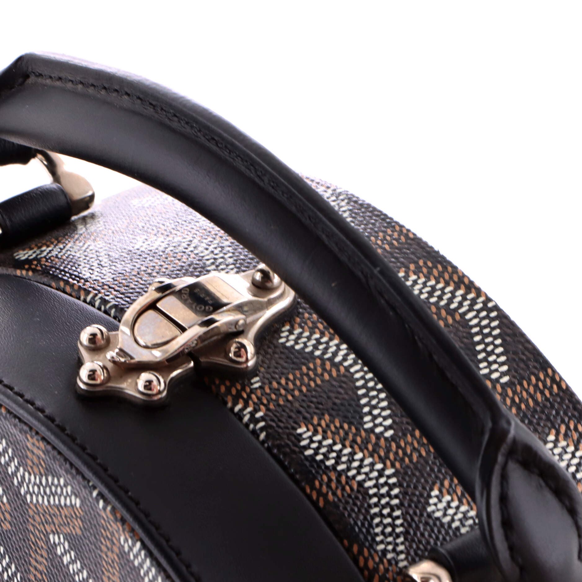 Pre-Owned Goyard Alto Hatbox Bag Coated Canvas, Alternate, color, Black
