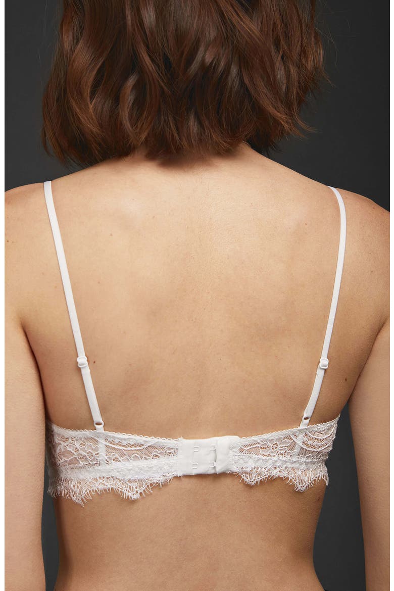 Ivory Lace Bra With Trim, Alternate, color, IVORY