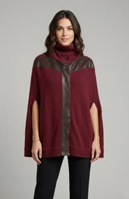 Portolano Cashmere cape with leather