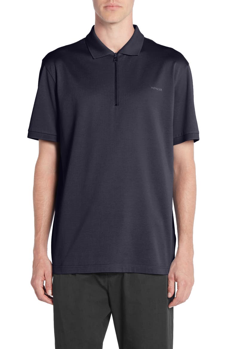 Logo Zip Polo, Main, color, BLACK