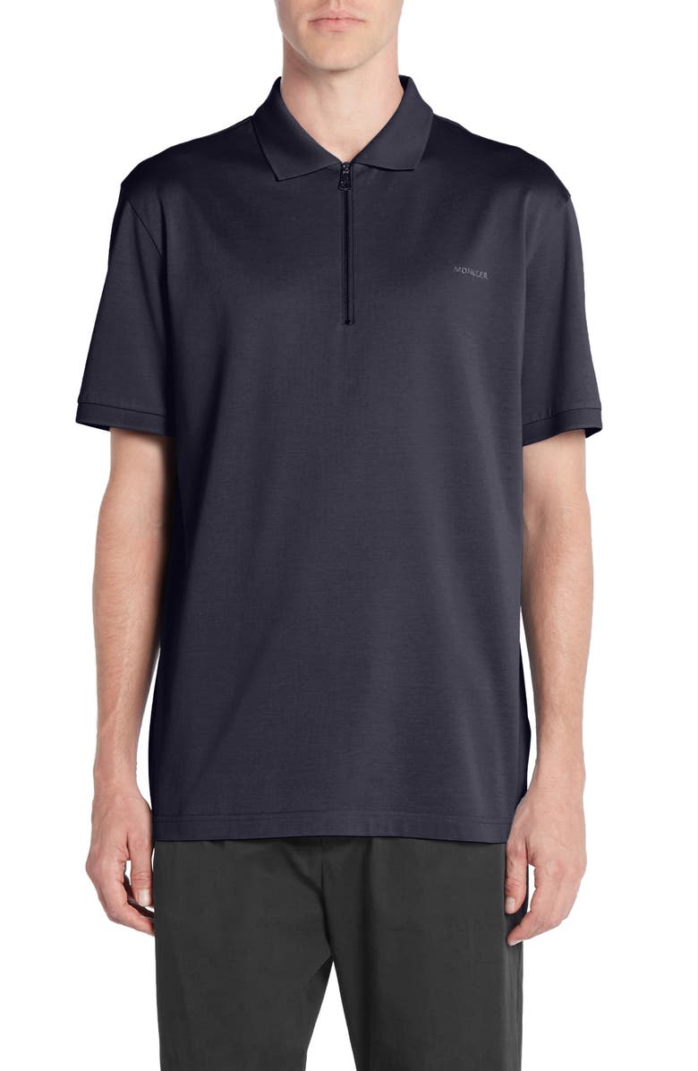 Moncler Logo Zip Polo, Main, color,