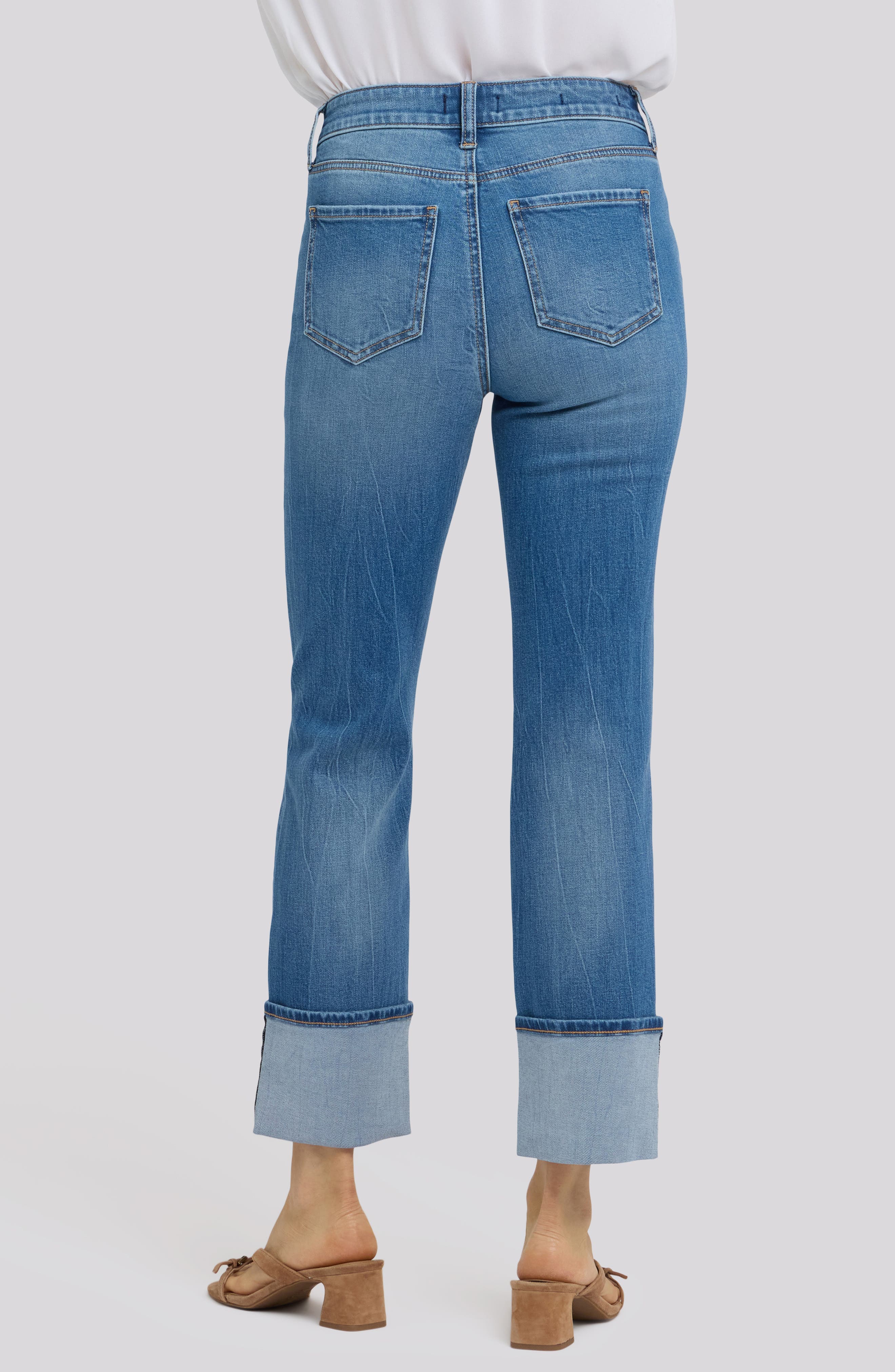 Marilyn Cuffed Pintuck Straight Leg Jeans - image 2
