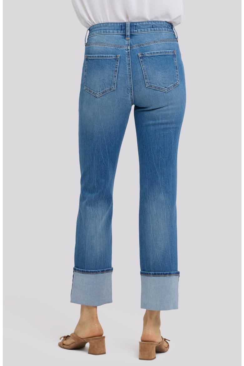 Marilyn Cuffed Pintuck Straight Leg Jeans, Alternate, color, PACIFICA