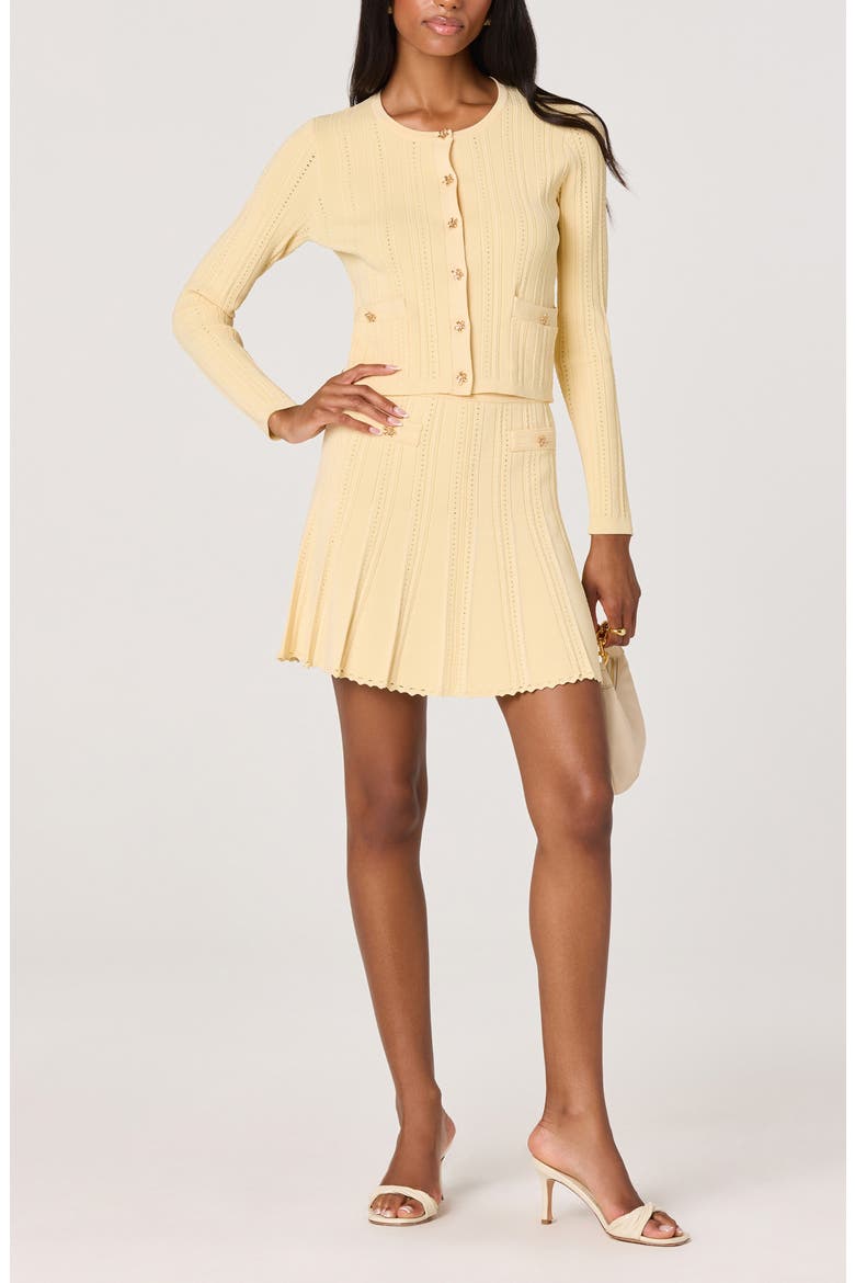 Tehya Knit Miniskirt, Alternate, color, BUTTER