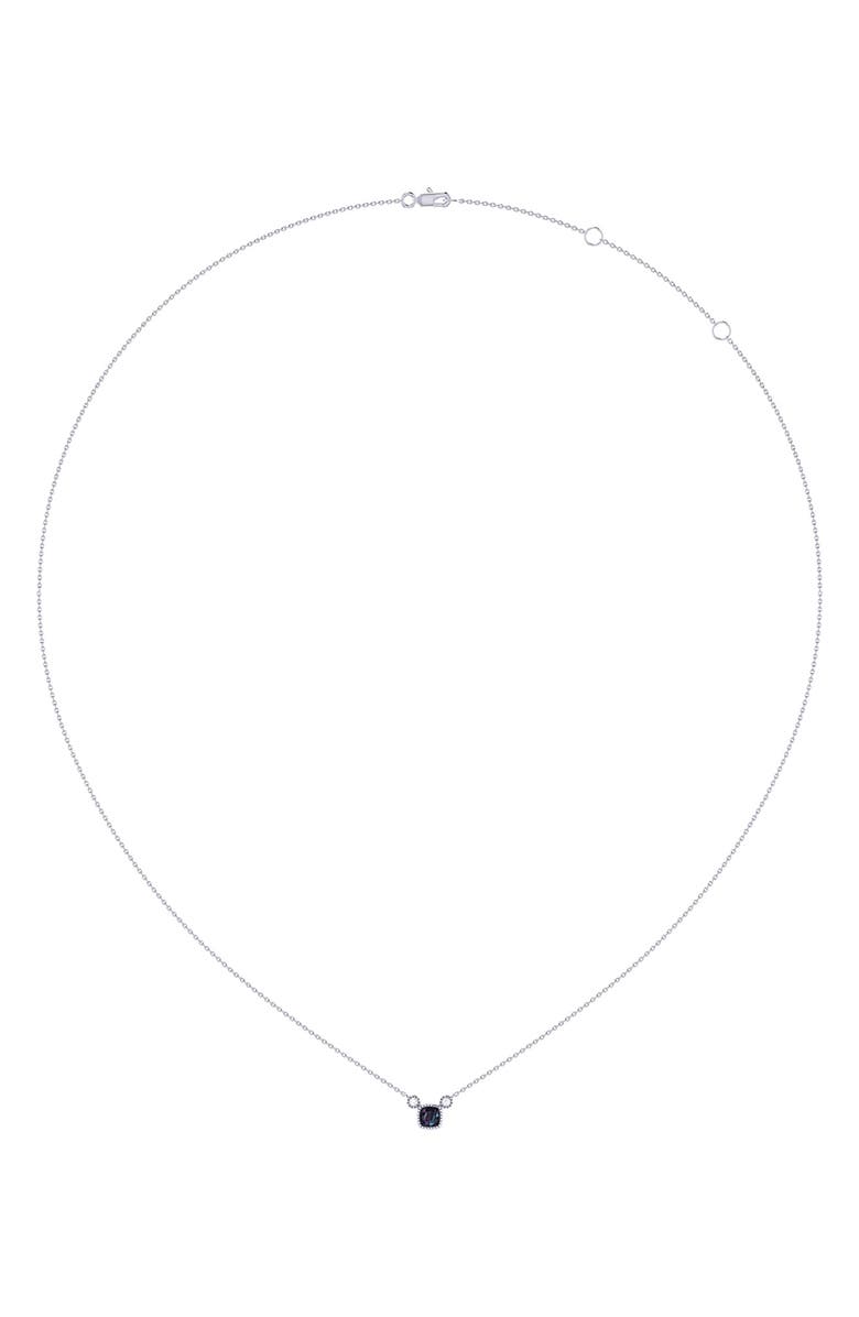 LuvMyJewelry Cushion Cut Alexandrite & Diamond Pendant Necklace, Alternate, color, 14K White Gold