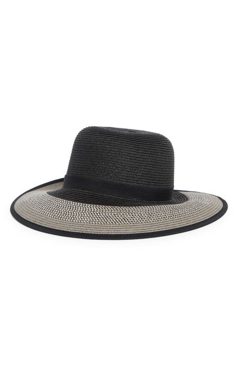 Split Back Straw Floppy Hat