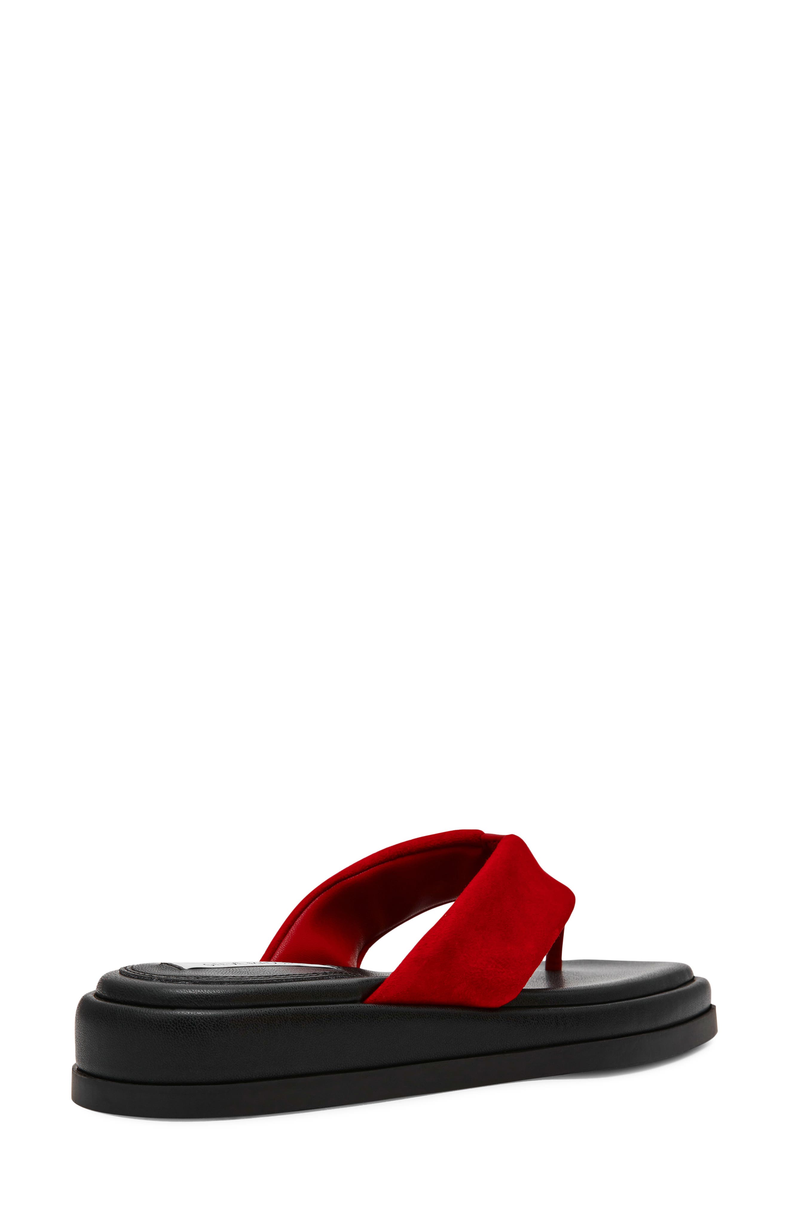 Bella Thong Platform Slide Sandal, Alternate, color, RED SUEDE