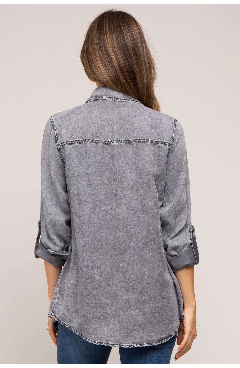 PinkBlush Rolled Cuff Shirt, Alternate, color, Charcoal Grey