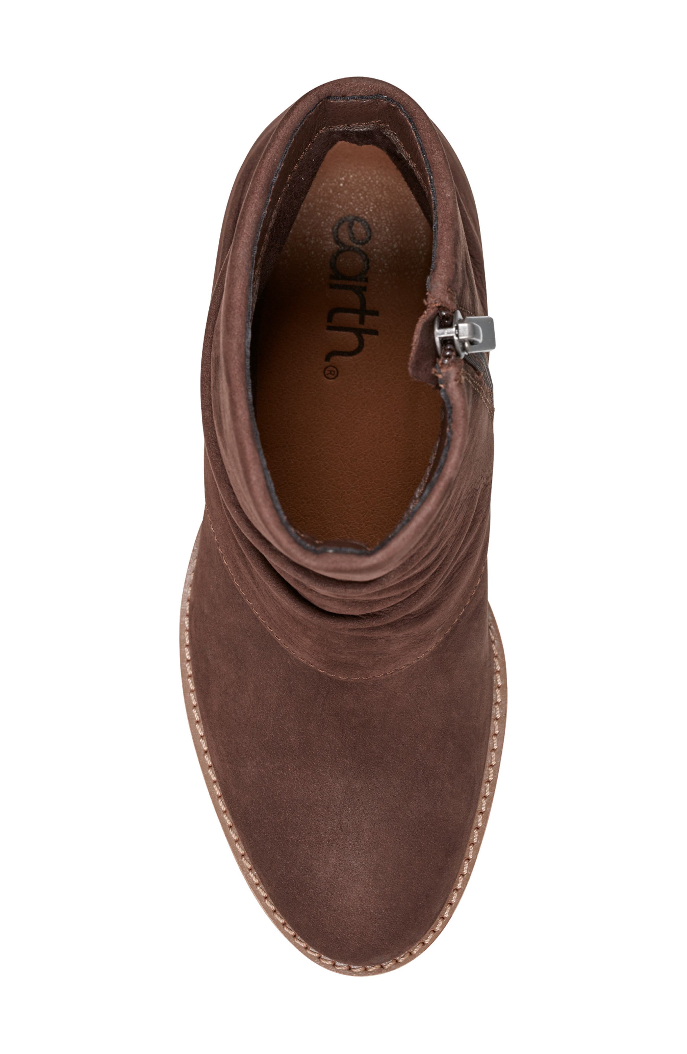 Earth<sup>®</sup> Savvy Ruched Bootie, Alternate, color, Dark Brown