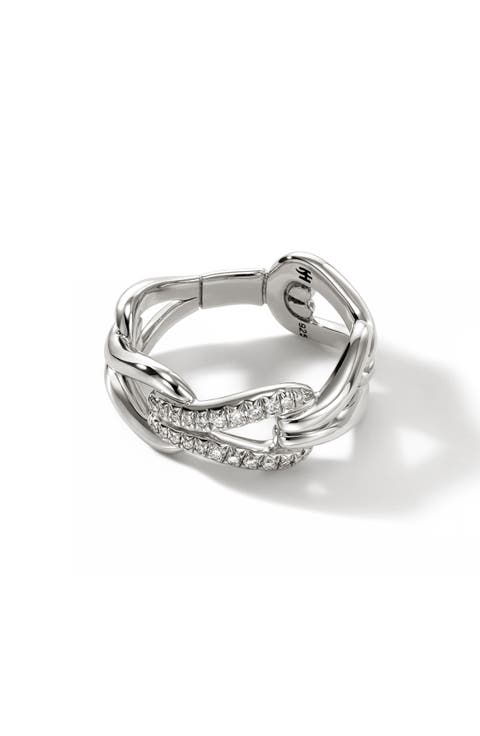 Surf Pavé Diamond Link Ring