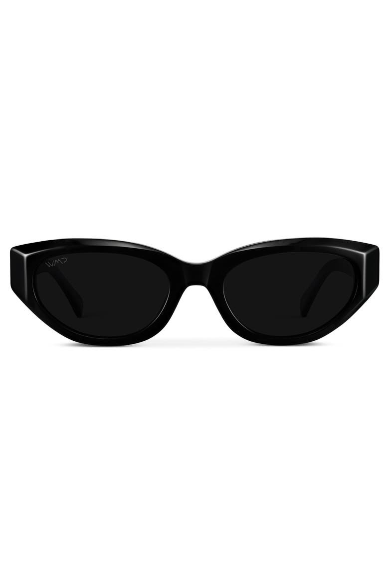 Loretta - 53mm Modern Cat-Eye Sunglasses, Main, color, Black