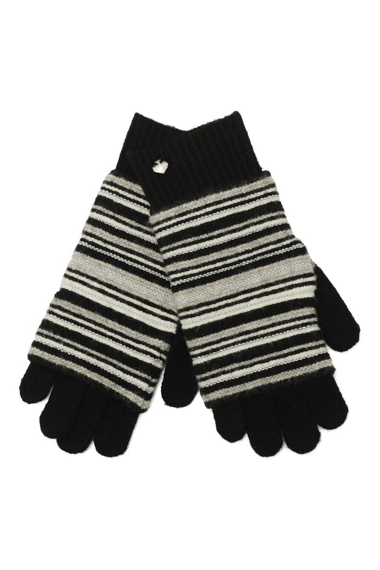 garter stripe gloves, Alternate, color, BLACK MULTI