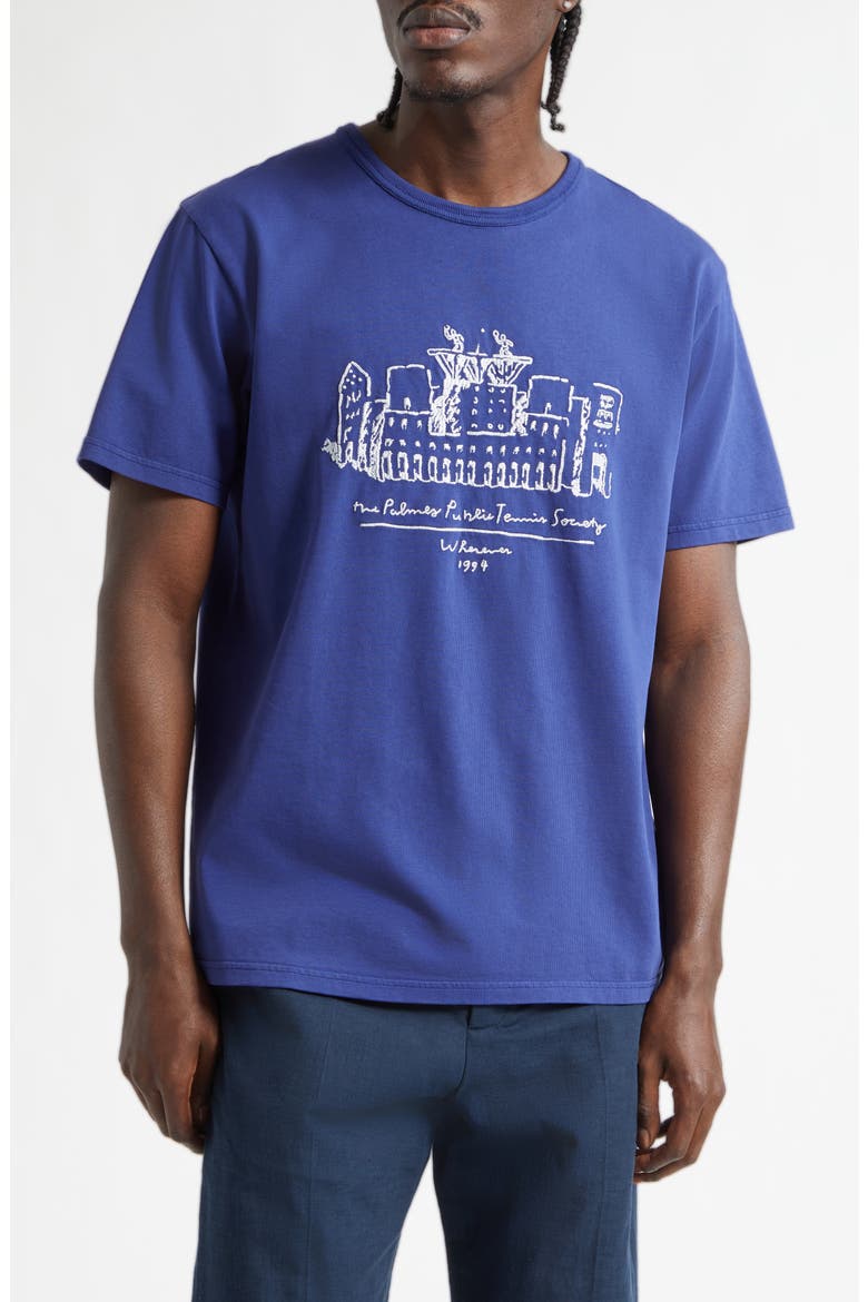 Public Chain Stitch Cotton T-Shirt, Main, color, BLUE