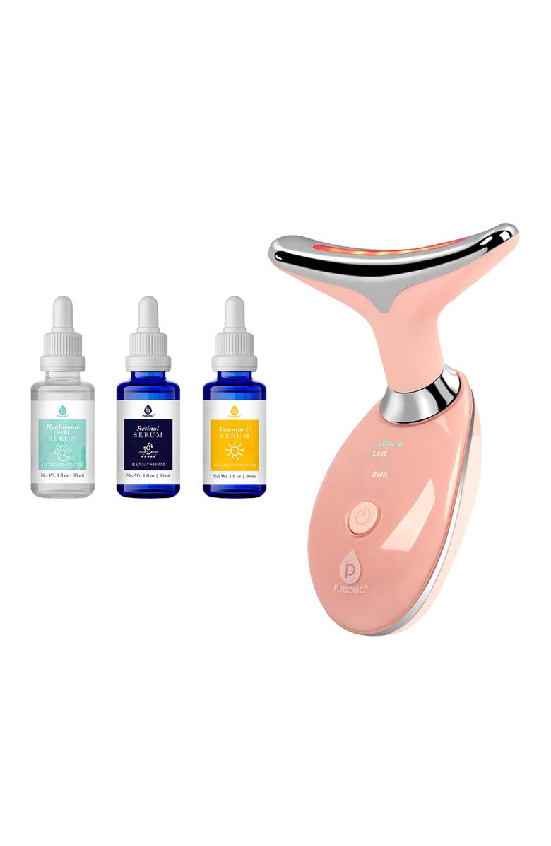 PURSONIC 7-in-1 LED Beauty Device & Anti-Aging Serum Set Bundle, Main, color, Multicolor