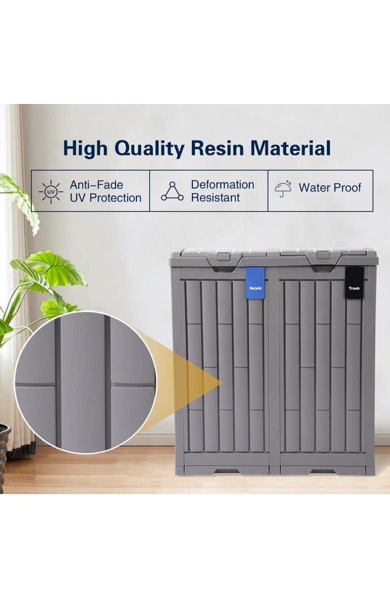 Ashfield & Harkness 62 Gallon Outdoor Trash Can Ash Tray, Alternate, color, Gray