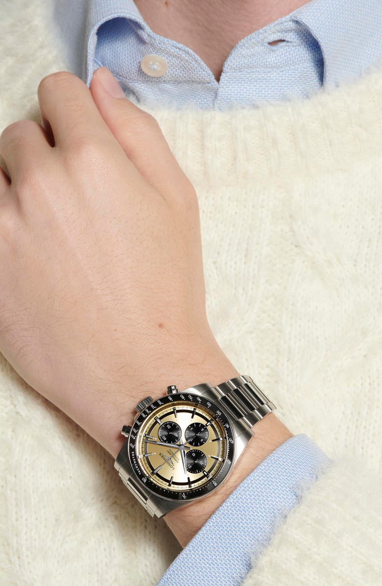 Longines Conquest Automatic Bracelet Watch, 42mm, Alternate, color, Black