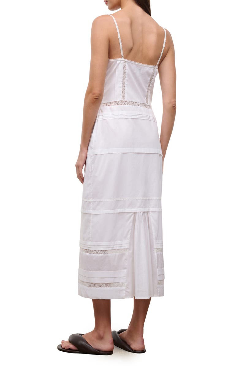 STAUD Corinna Lace Detail Cotton Maxi Dress, Alternate, color, Ivory