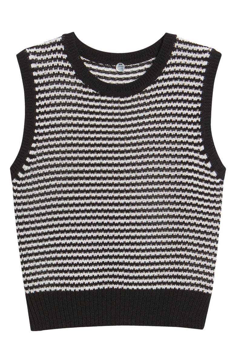 MARGARET O'LEARY Caroline Stripe Cotton Blend Sweater Vest, Alternate, color, 
