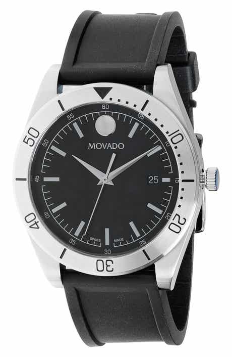 Movado Sportivo Rubber Strap Watch, 41mm
