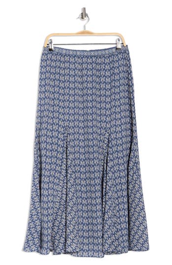 Max Studio Georgette Godet Maxi Skirt In Blue