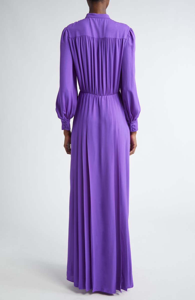 Valentino Garavani Long Sleeve Silk Georgette Shirtdress Gown, Alternate, color, 