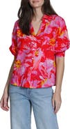 APNY Floral Blouson Sleeve Button-Up Shirt