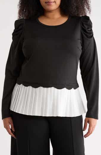 BY DESIGN Pria Long Sleeve Twofer Top