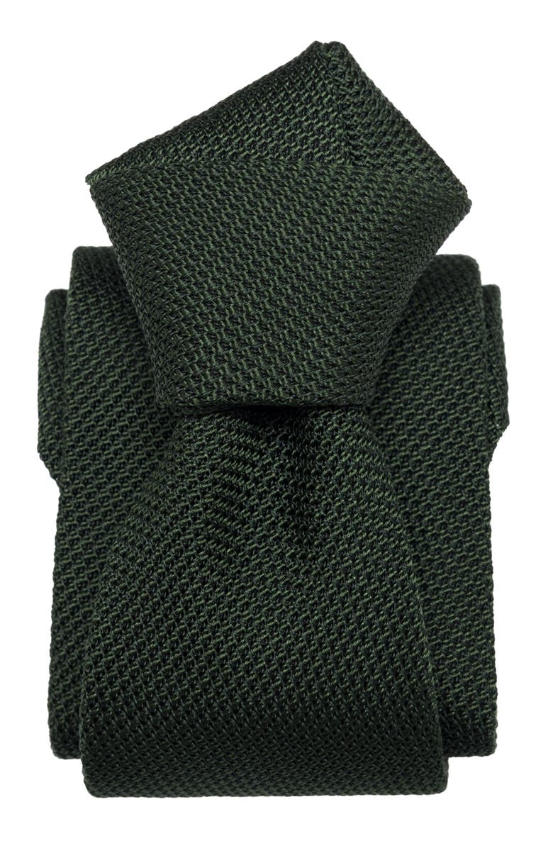 Elizabetta Foresta - Silk Grenadine Tie for Men, Alternate, color, Forest Green