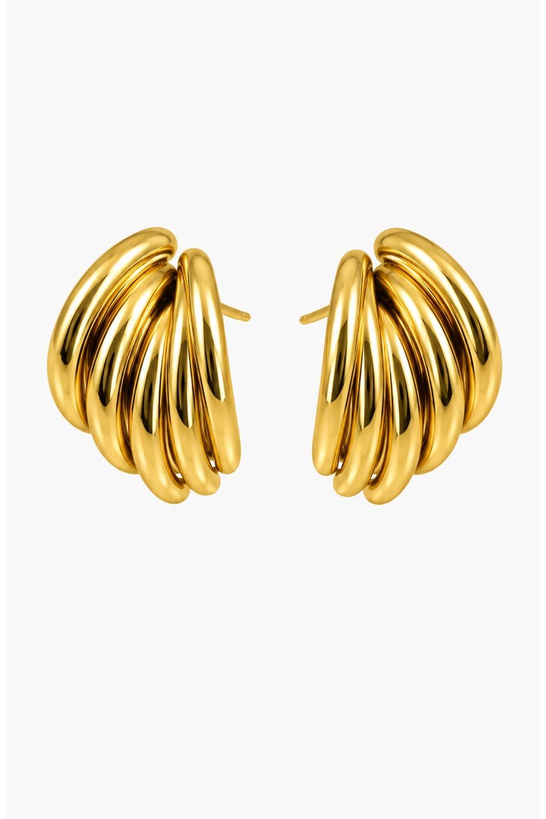 French Vintage Layered Spiral Stud Earrings, Main, color, Gold