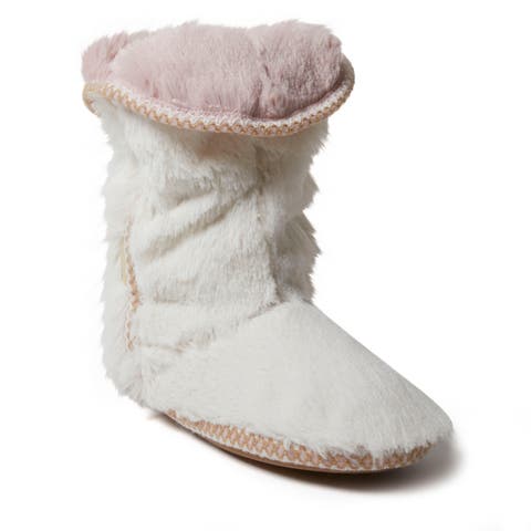 Beth Faux Fur Fold Down Fuzzy Bootie Slipper (Women)