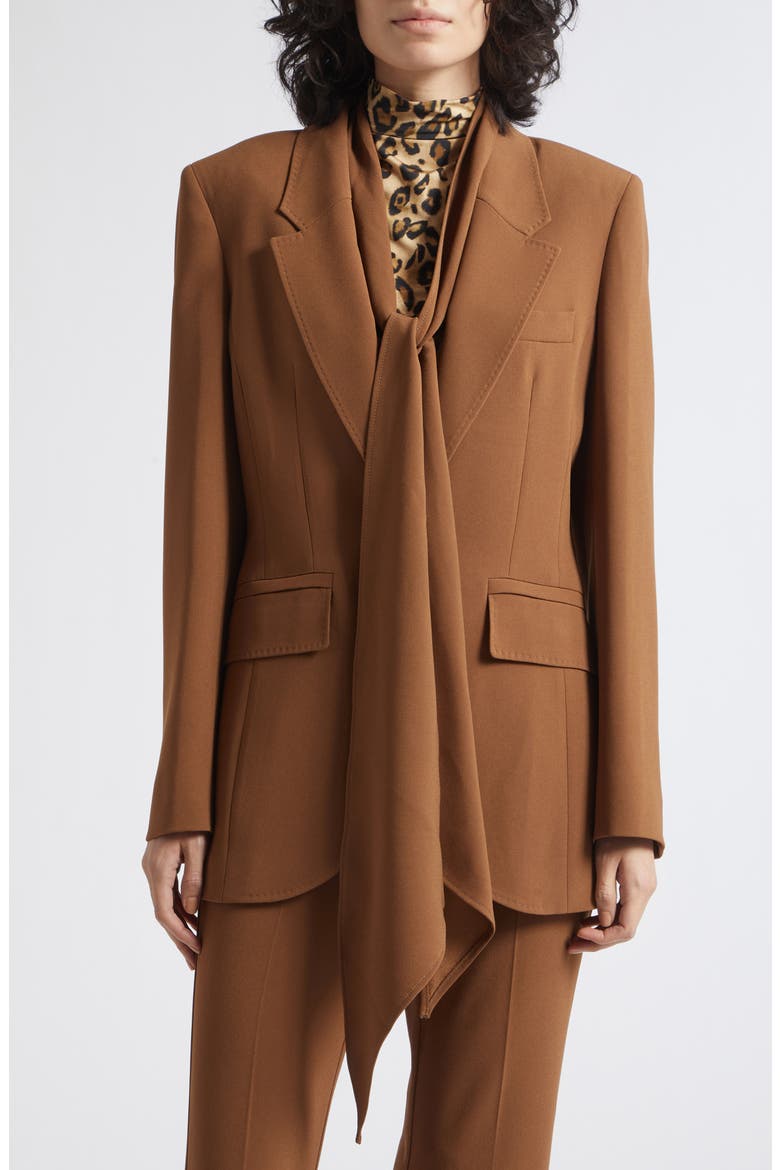 Peak Lapel Structured Blazer, Alternate, color, CAMEL