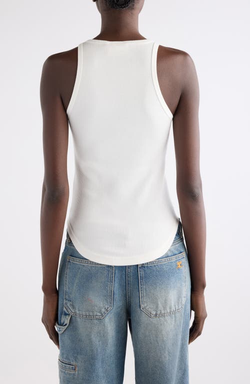 Courrèges Buckle '90s Stretch Cotton Rib Tank In White