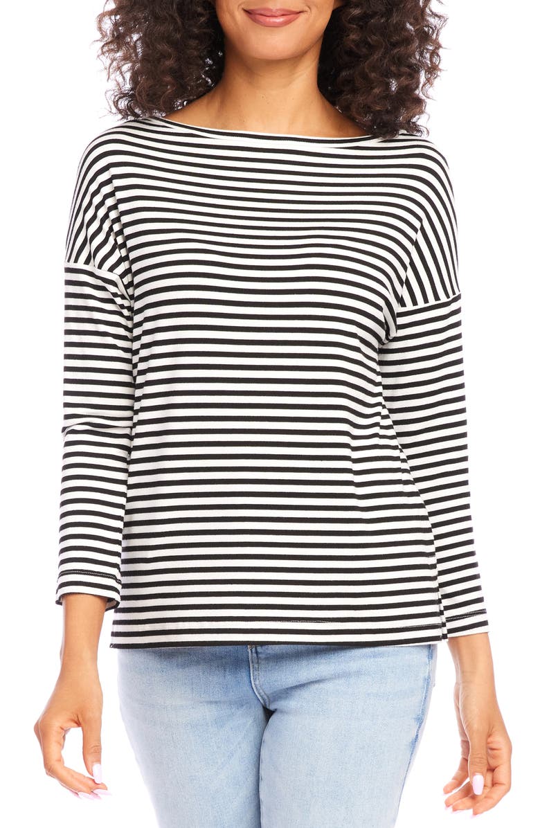 Karen Kane Stripe Boat Neck Top, Main, color, 